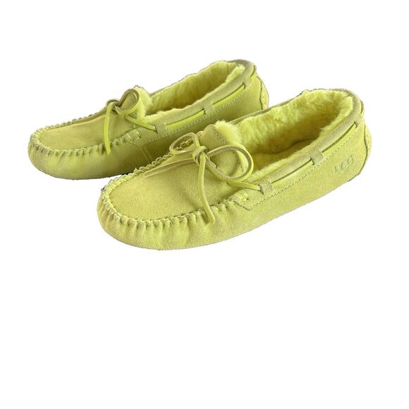 Ugg Dakota Ladies Cozy Suede Moccasin with Wool Blend Lining, Size 6  Color Lime - Picture 5 of 12